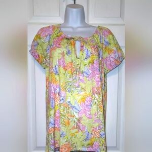Caribbean Joe Womens Large Top Shortsleeve Light Colors